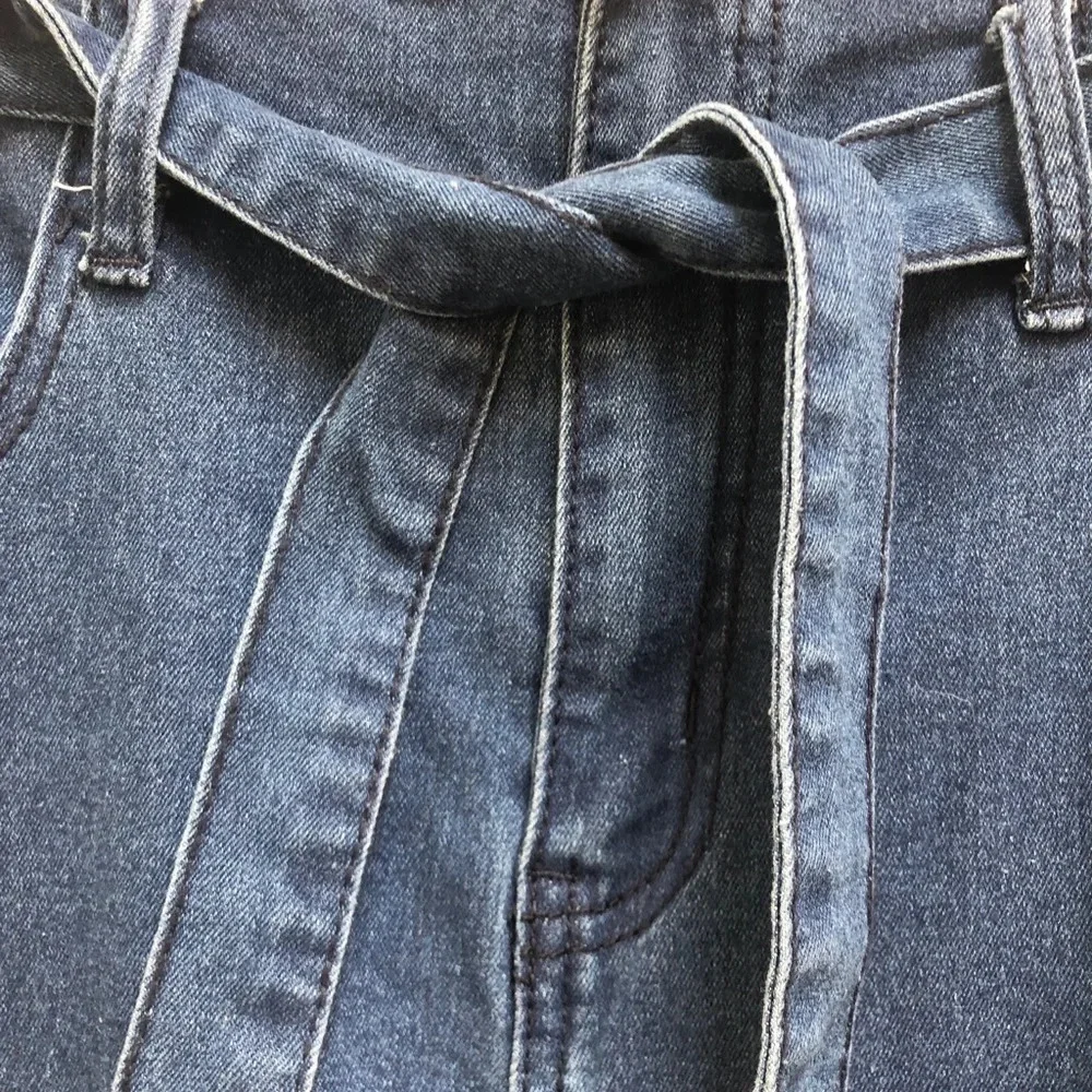 SHEIN HIGH WAISTED TIE WAIST FLARE JEANS